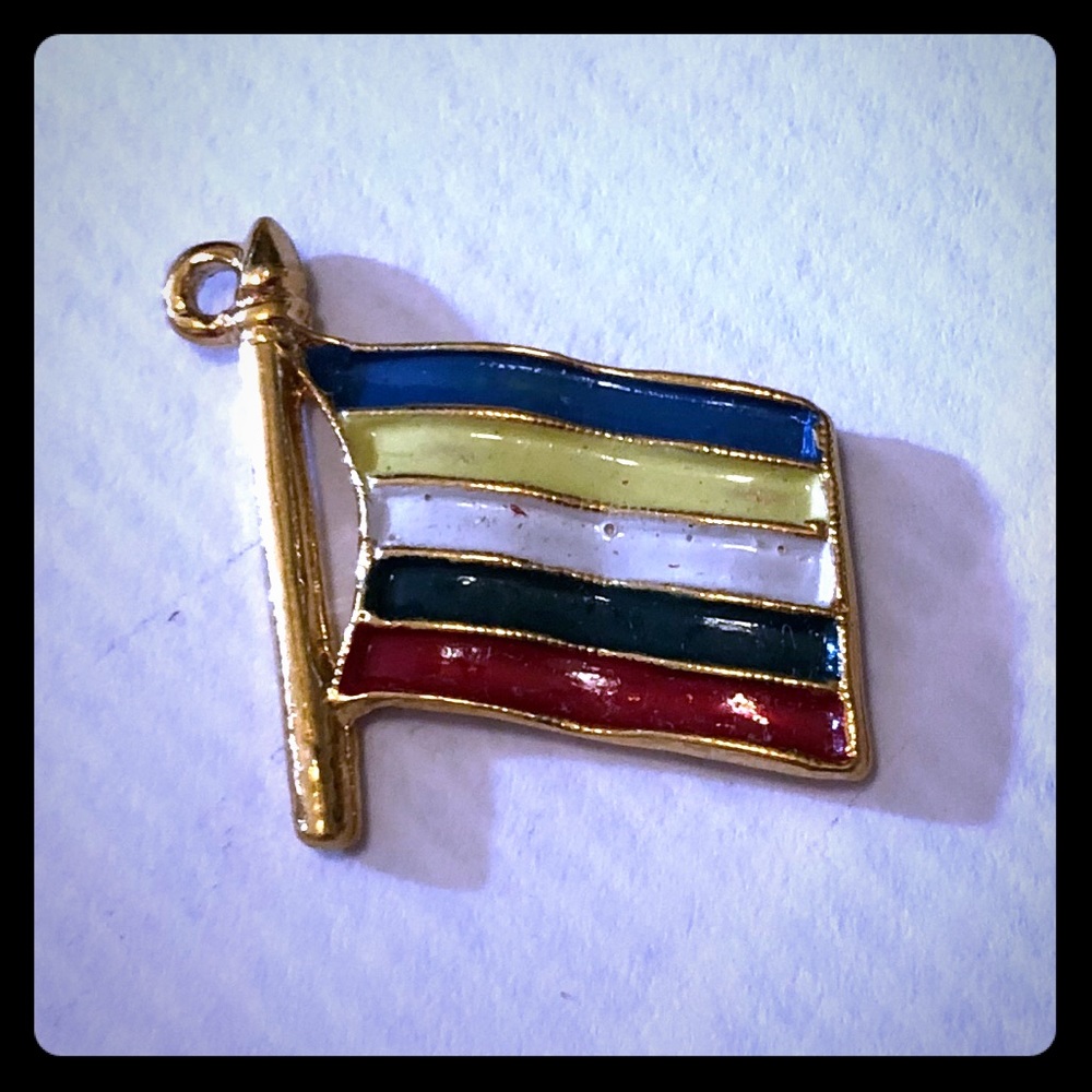 💙💛🤍💚❤️ Order of the Eastern Star Flag Charm 💙💛🤍💚❤️ RARE